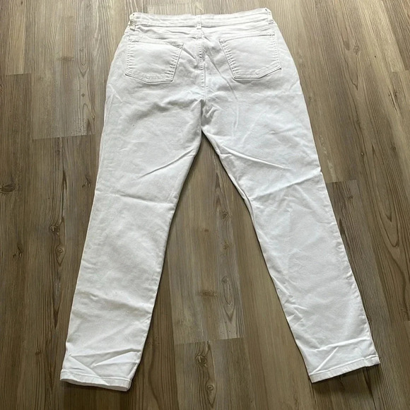 Eileen Fisher Midrise Slim Leg Jeans in White Size 8 Casual Stretch denim - Picture 12 of 12